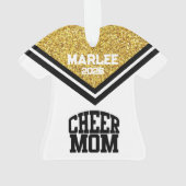 Personalisierte Mama aus Gold und Black Cheer Ornament (Rückseite)
