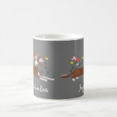 Personalisierte Mama Bester Hund je Podenco Floral Kaffeetasse (Mittel)