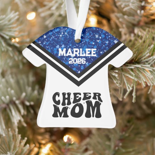 Personalisierte Mama Blue & Black Cheer Ornament (Baum)