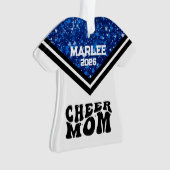 Personalisierte Mama Blue & Black Cheer Ornament (Vorderseite)
