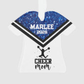 Personalisierte Mama Blue & Black Cheer Ornament (Vorderseite)