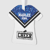 Personalisierte Mama Blue & Black Cheer Ornament (Vorderseite)