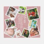 Personalisierte Mama Definition 9 Foto Rosa Fleecedecke (Vorderseite (Horizontal))