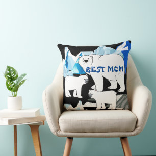 Personalisierte Mama des Polarbären Kissen