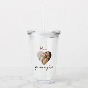 Personalisierte "Mama, du bist mein Held" Akryllis Acryltrinkbecher