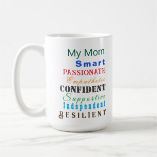 Personalisierte Mama Farbenfrohe Qualitäten großer Kaffeetasse