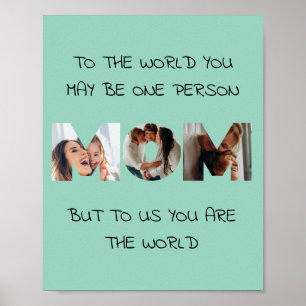 Personalisierte Mama Foto Zitat Mauer Poster