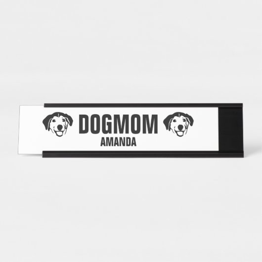 Personalisierte Mama für Hunde Schreibtischnamensplakette (Vorderseite )