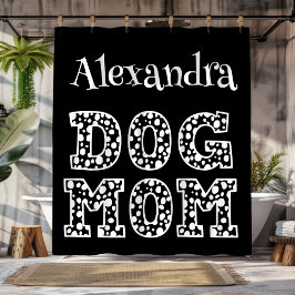 Personalisierte Mama für Schwarze und Weiße Hunde Duschvorhang