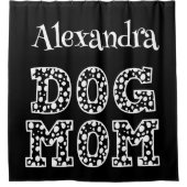 Personalisierte Mama für Schwarze und Weiße Hunde Duschvorhang (Vorderseite)