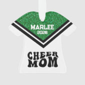 Personalisierte Mama Grün & Schwarz Ornament (Rückseite)