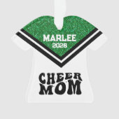 Personalisierte Mama Grün & Schwarz Ornament (Vorderseite)