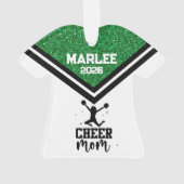 Personalisierte Mama Grün & Schwarz Ornament (Rückseite)