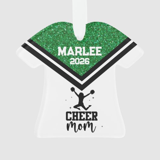 Personalisierte Mama Grün & Schwarz Ornament (Rückseite)