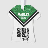 Personalisierte Mama Grün & Schwarz Ornament (Vorderseite)