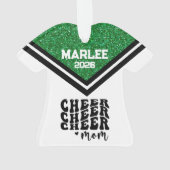 Personalisierte Mama Grün & Schwarz Ornament (Rückseite)