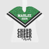 Personalisierte Mama Grün & Schwarz Ornament (Vorderseite)