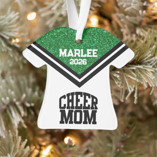 Personalisierte Mama Grün & Schwarz Ornament (Baum)