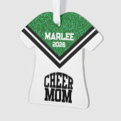 Personalisierte Mama Grün & Schwarz Ornament (Vorderseite)