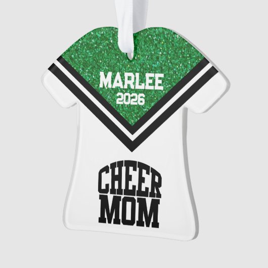 Personalisierte Mama Grün & Schwarz Ornament (Vorderseite)