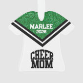 Personalisierte Mama Grün & Schwarz Ornament (Rückseite)