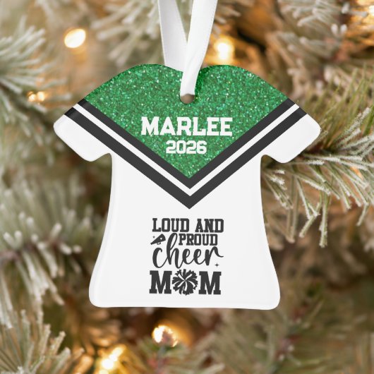 Personalisierte Mama Grün & Schwarz Ornament (Baum)