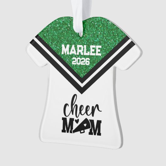 Personalisierte Mama Grün & Schwarz Ornament (Vorderseite)