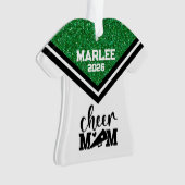 Personalisierte Mama Grün & Schwarz Ornament (Vorderseite)