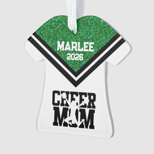 Personalisierte Mama Grün & Schwarz Ornament (Vorderseite)