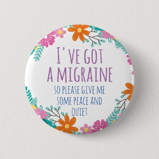 PERSONALISIERTE MAMA HAT EINE MIGRAINE BUTTON (Vorderseite)