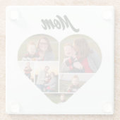 Personalisierte Mama Herzform 6 FotoCollage Glasuntersetzer (Rückseite)