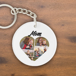 Personalisierte Mama Herzform FotoCollage Schlüsselanhänger