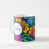 Personalisierte Mama Hübsche Blüte Kaffeetasse (Vorderseite Links)