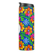 Personalisierte Mama Hübsche Blüte Thermosbecher (Nach rechts gedreht)