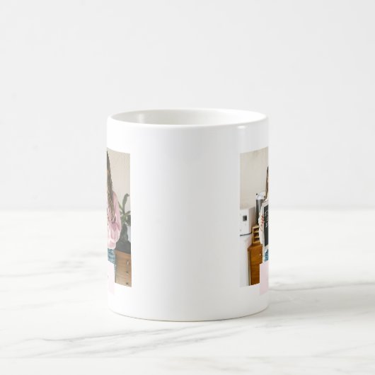 Personalisierte Mama I Liebe Sie Foto Rosa Kaffeetasse (Mittel)