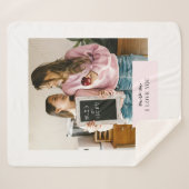 Personalisierte Mama I Liebe Sie Foto Rosa Sherpadecke (Vorderseite (Horizontal))