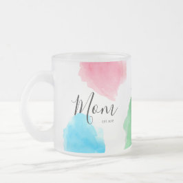 Personalisierte Mama Jahr Aquarell Mattglastasse