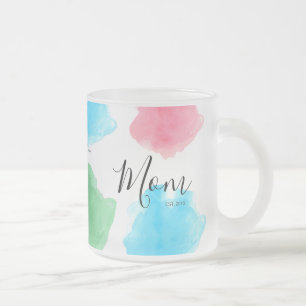 Personalisierte Mama Jahr Aquarell Mattglastasse