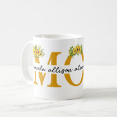 Personalisierte MAMA Kaffee Tasse mit Kindernamen (Vorderseite Links)
