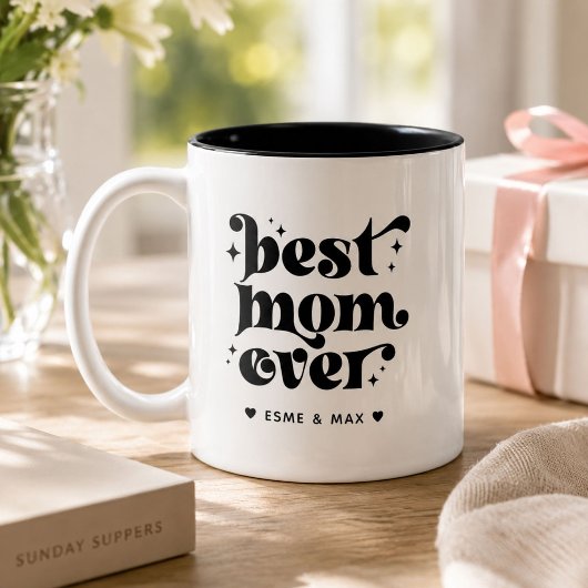 Personalisierte Mama Kaffee Tasse mit Kindernamen