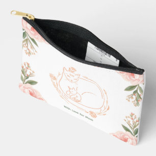 Personalisierte Mama-Katze und Kätzchen-Blumen zum Zubehörtasche