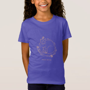 Personalisierte Mama-Katze- und Kätzchen-Linienkun T-Shirt