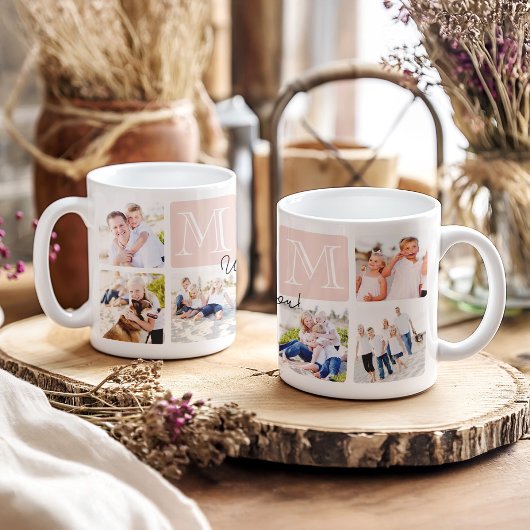 Personalisierte Mama Liebe 7 FotoCollage Kaffeetasse
