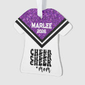 Personalisierte Mama Lila & schwarz Cheer Ornament (Vorderseite)