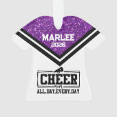 Personalisierte Mama Lila & schwarz Cheer Ornament (Rückseite)