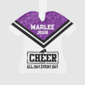 Personalisierte Mama Lila & schwarz Cheer Ornament (Vorderseite)