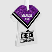 Personalisierte Mama Lila & schwarz Cheer Ornament (Vorderseite)