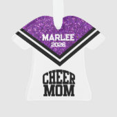 Personalisierte Mama Lila & schwarz Cheer Ornament (Rückseite)