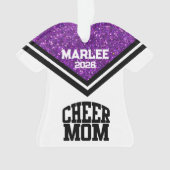 Personalisierte Mama Lila & schwarz Cheer Ornament (Vorderseite)
