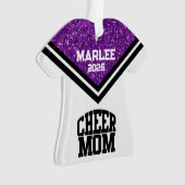 Personalisierte Mama Lila & schwarz Cheer Ornament (Vorderseite)